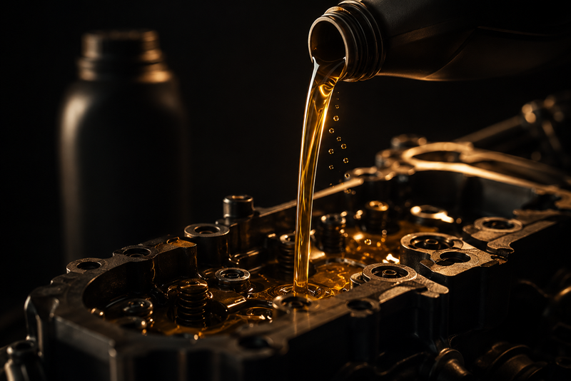 Oil Poured Into Engine