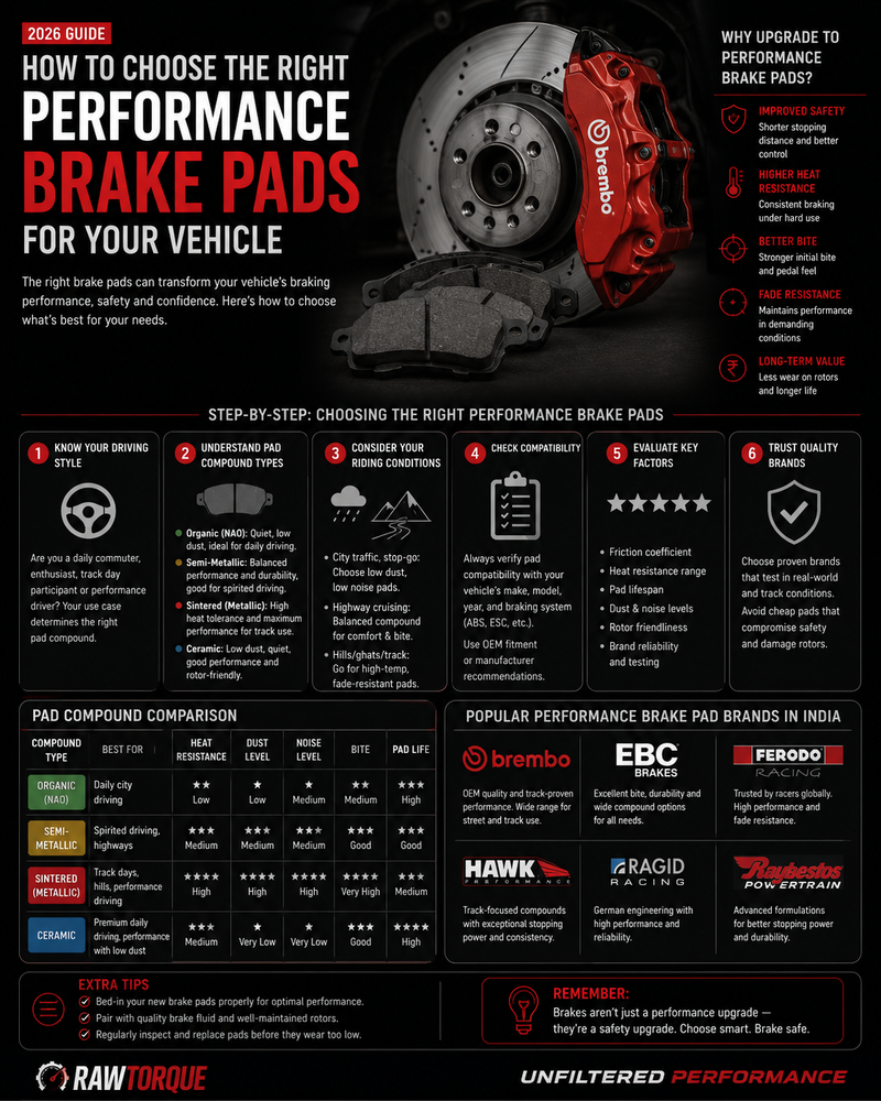 Brake pads selection guide poster