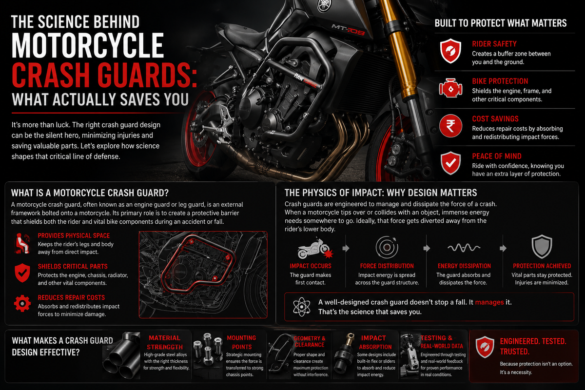 The science of motorcycle crash guards