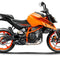 Orange KTM street motorcycle with exposed engine and sporty design, ideal for performance upgrades
