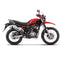 Red and black off-road sports motorcycle, side view, showcased on a white background, RawTorque