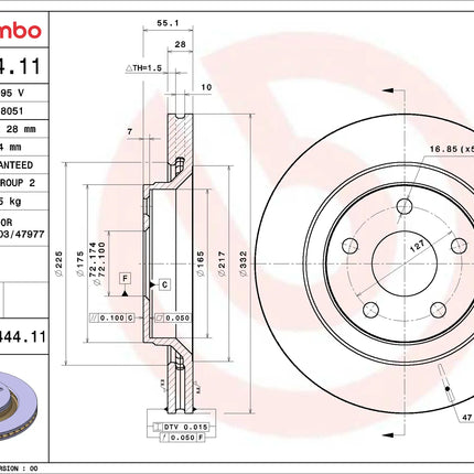 Brembo 09D44411 Front Brake Disc - official Brembo product image