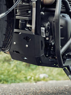 Legundary Royal Enfield Bear 650 Vambrace Bash Plate mild steel black underbody protection installed