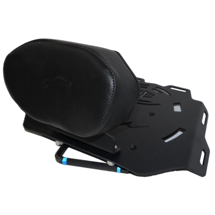 MotoCare CNC carrier plate with backrest Himalayan 450 pillion support