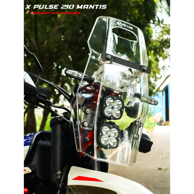 MotoCare Mantis Rally Tower Touring Windshield with Clamp Kit for Hero Xpulse 210
