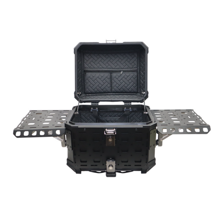 MotoCare Aluminium 45L Armoured Top Box – Universal Motorcycle Luggage Box