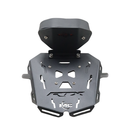 MotoCare pipe carrier with backrest for TVS Apache RTX 300 luggage rack