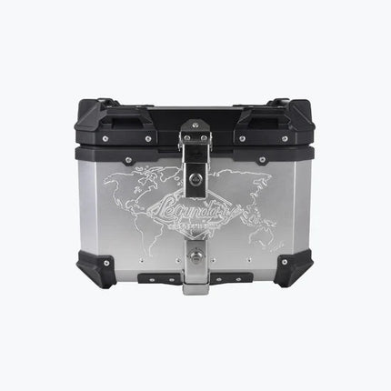 Fort Knox Series TC 45L Aluminium Top Case with Backrest Pad – Silver Legundary