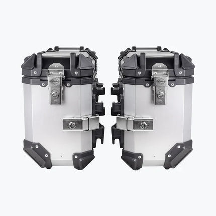 Fort Knox SB 36L Aluminium Side Box Silver – premium motorcycle pannier for adventure and touring riders.
