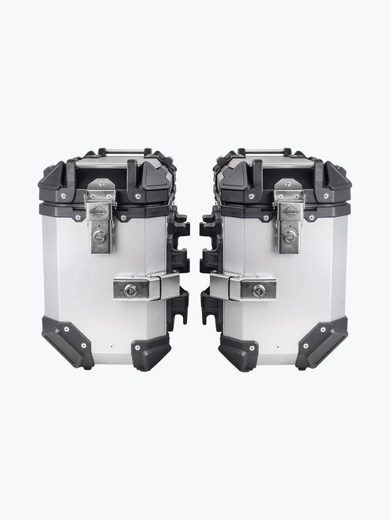 Fort Knox SB 36L Aluminium Side Box Silver – premium motorcycle pannier for adventure and touring riders.