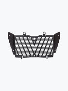 LCB Sherpa Radiator Grill for KTM Adventure 390 – black mild steel radiator protection guard for off-road and touring use.