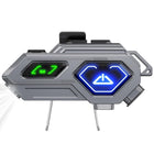 EDYELL C8 Pro Motorcycle Bluetooth Intercom Headset with 600M Dual Rider Connection, LED Emergency Light, HiFi Stereo Speakers, and IPX6 Waterproof Design mounted on helmet