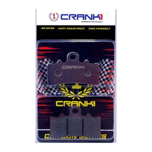 CRANK1 Carbon Brake Pads for KTM 200 Duke, in retail packaging