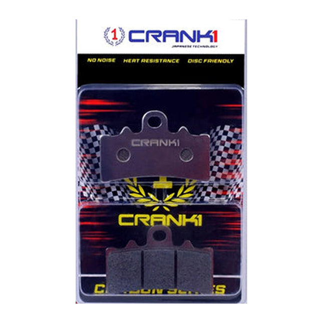 CRANK1 Carbon Brake Pads for KTM 250 Duke GEN3, in retail packaging