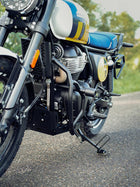 Legundary Royal Enfield Bear 650 Thanos Crash Guard with Slider black mild steel installed