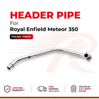 Red Rooster header pipe in polish finish for Royal Enfield Meteor 350
