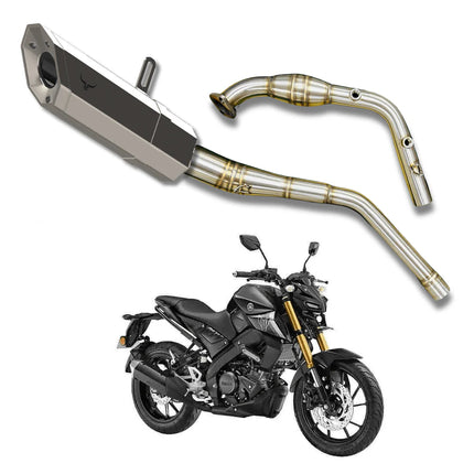 Barrel Rogue Exhaust for Yamaha MT-15 (V1 & V2) with Bend Pipe (Black) | Rogue V1 & 2.0