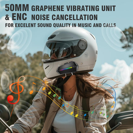 Edyell C5S Bluetooth Dual Earphone for Helmet | Wireless V5.4 Headset with HD Audio, Waterproof IP67 Design, 50mm Speakers, Auto Call Answer & Noise Cancellation – Compatible with All Helmets