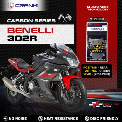 CRANK1 Brake Pads for Benelli 302R — Sintered, Rear