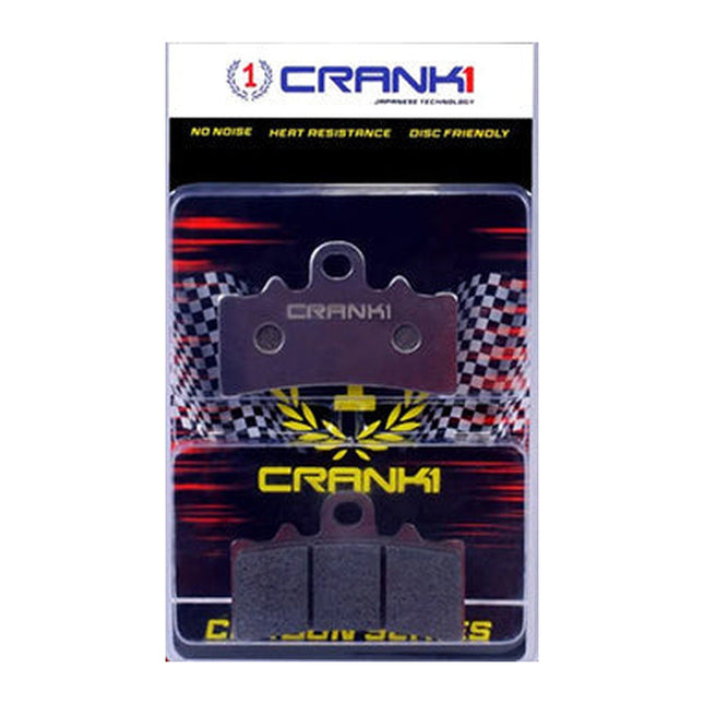 CRANK1 Carbon Brake Pads for KTM 390 Duke, in retail packaging