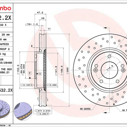 Brembo 09A5322X Front Brake Disc - official Brembo product image