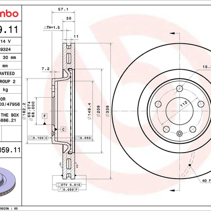 Brembo 09D05911 Front Brake Disc - official Brembo product image