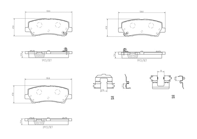 Brembo P24205 Rear Brake Pad Set - official Brembo product image