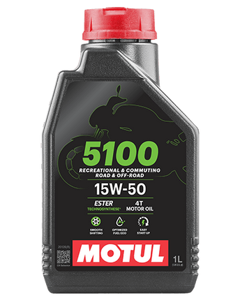 Motul 5100 4T 15W-50 Technosynthese Semi-Synthetic Engine Oil 1L
