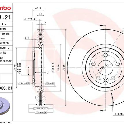 Brembo 09D06321 Front Brake Disc - official Brembo product image
