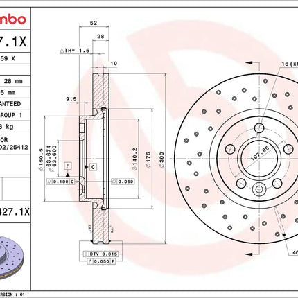 Brembo 09A4271X Front Brake Disc - official Brembo product image