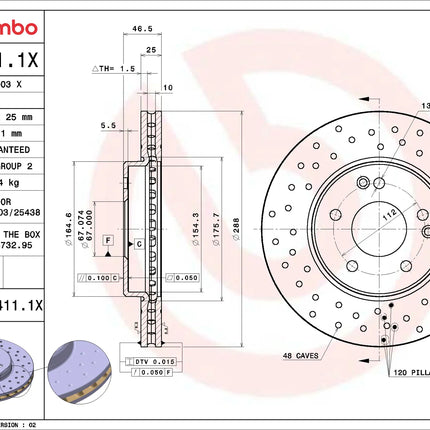 Brembo 0984111X Front Brake Disc - official Brembo product image