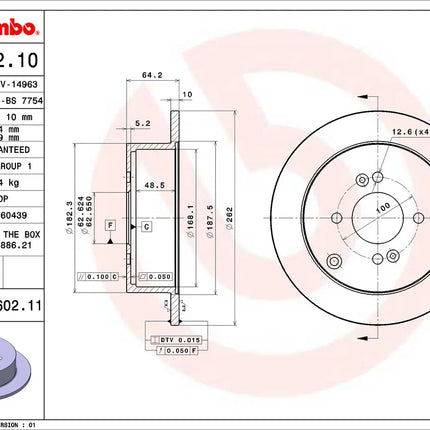 Brembo 08A60211 Rear Brake Disc - official Brembo product image