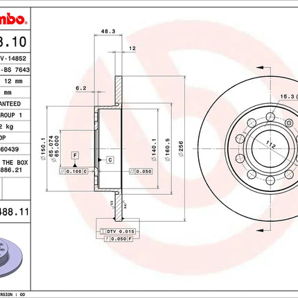 Brembo 08948811 Rear Brake Disc - official Brembo product image