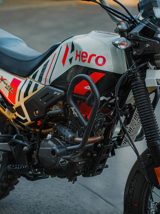 LCB Defender Crash Guard Black for Hero XPulse 200 4V Pro – Mild Steel Engine & Frame Protector