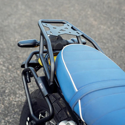 Legundary Royal Enfield Bear 650 Gopher Luggage Carrier black mild steel rear rack installed