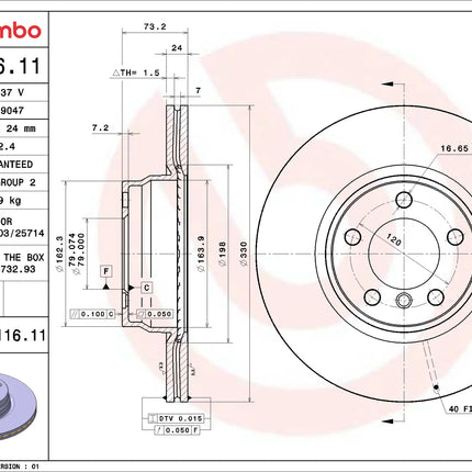 Brembo 09C11611 Front Brake Disc - official Brembo product image