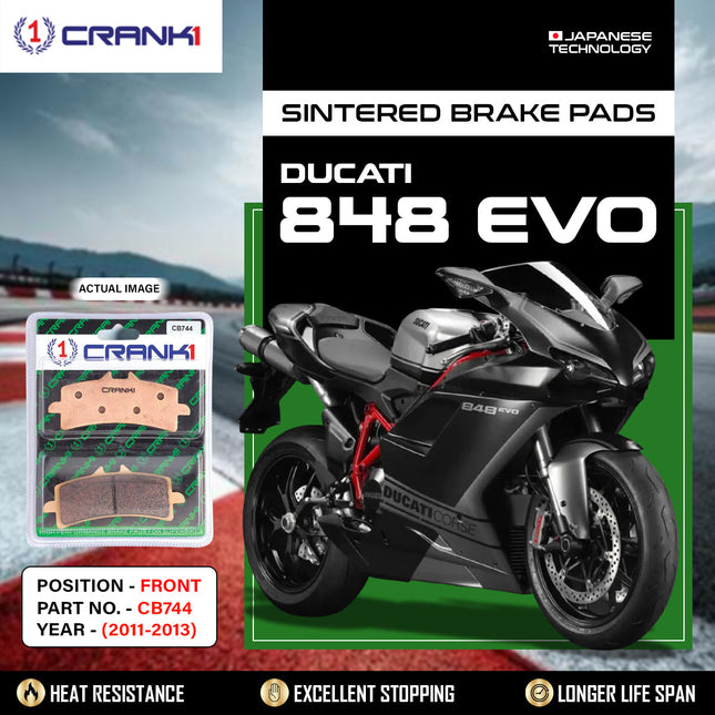 Sintered Brake Pads For Ducati 848 EVO (2011-2013) - Front - CB744 - 2 Sets - CRANK1