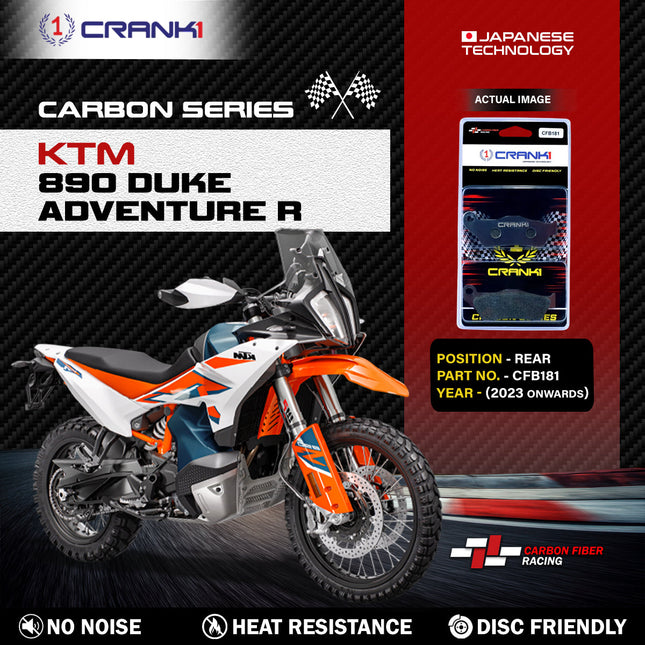 CRANK1 Brake Pads for KTM 890 Duke Adventure R — Sintered, Rear