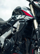 Legundary Bajaj Pulsar NS400Z Pegasus Crash Guard with Slider – Mild Steel, Black Powder Coated.