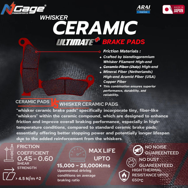 NGage HB 155 / HBS 155 Rear Brake Pads for Harley-Davidson Street 750 & Ducati Multistrada 950