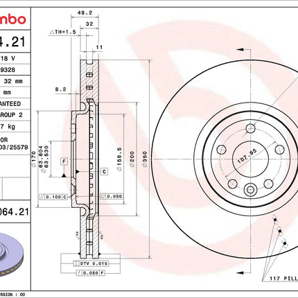 Brembo 09D06421 Front Brake Disc - official Brembo product image