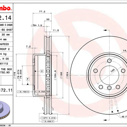 Brembo 09917211 Front Brake Disc - official Brembo product image