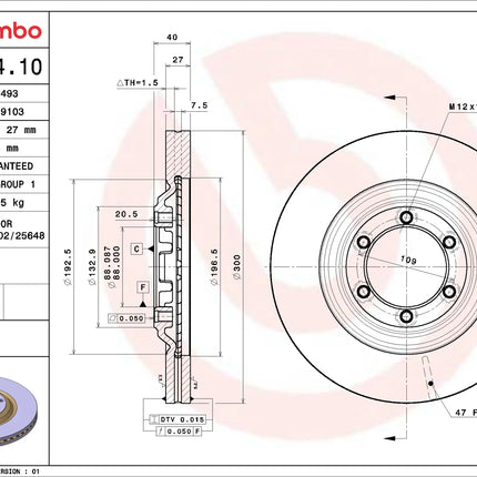 Brembo 09C24410 Front Brake Disc - official Brembo product image