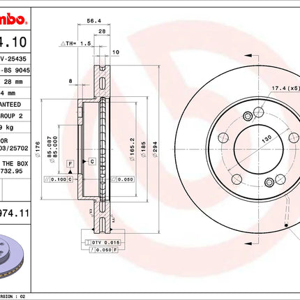 Brembo 09B97411 Front Brake Disc - official Brembo product image