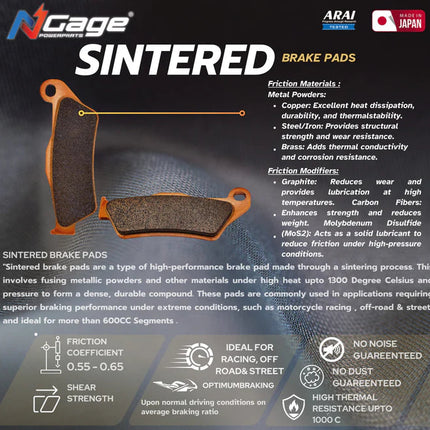 NGage Rear Brake Pads (HB 163 / HBS 163) – Dominar 400, Pulsar NS 200, Pulsar 200–220 & RS 200 Ngage