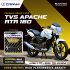 Ceramic Brake Pads For TVS Apache RTR 180 - Rear - CRM269 - 1 Set - CRANK1