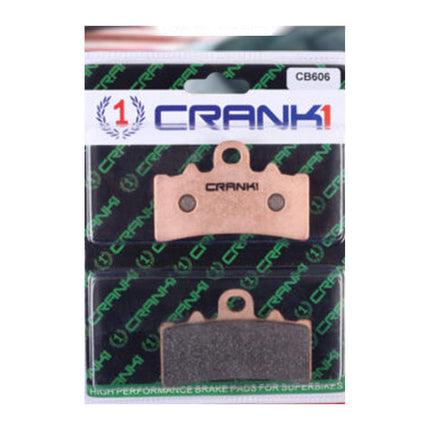 CRANK1 Brake Pads for Aprilia RS 457, Ceramic & Sintered, Front & Rear, in retail packaging