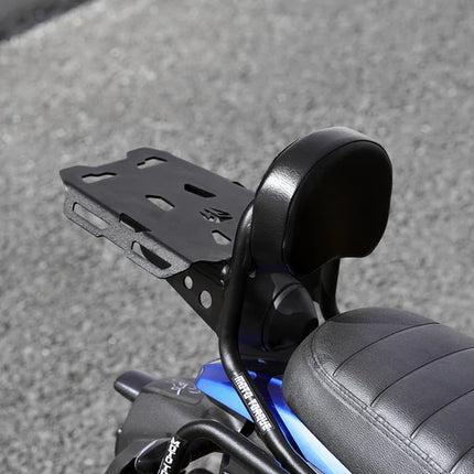 XSR 155 rear carrier with cushioned pillion backrest black