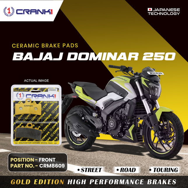 Ceramic Brake Pads For Bajaj Dominar 250 - Front - CRM8609 - 1 Set - CRANK1