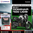 Sintered Brake Pads For Bajaj Dominar 400 UG19 (2019 Onwards) - Rear - CB312 - 1 Set - CRANK1